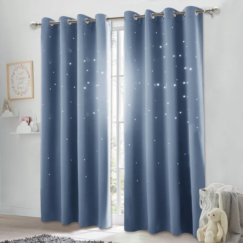 Blaue Vorhänge Kinderzimmer - W132xH274cm 1pc / Gromment Top
