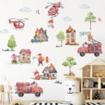 Feuerwehr Wandtattoo Kinderzimmer