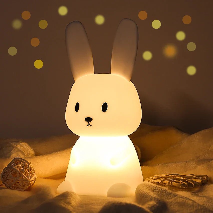 Glühendes Kaninchen Nachtlicht mit süßem Gesicht für Kinderzimmer Nachtlampe