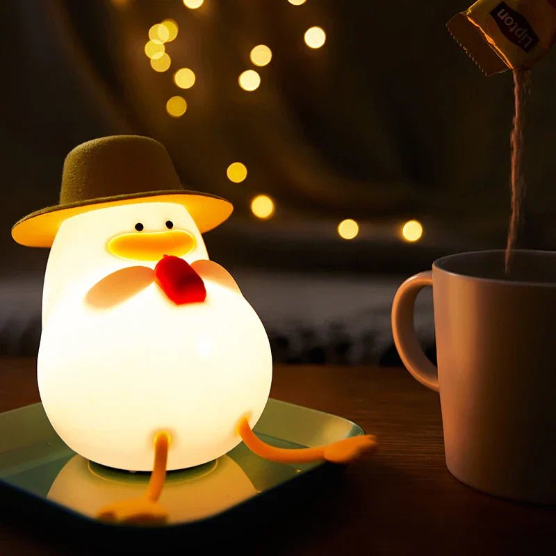 Glühender Schneemann mit Hut und roter Nase als kinderzimmer nachtlampe, spielerische option