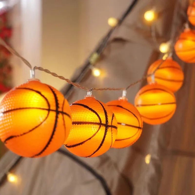 Bunte Lichterkette Kinderzimmer mit basketballförmigen LED-Lichtern für die dekoration