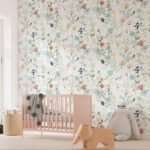 Tapete Blumen Kinderzimmer - 1 Quadratmeter / Hölzerne Fasertapete