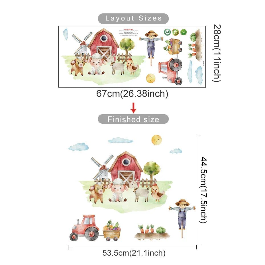 Wandsticker Bauernhof Kinderzimmer