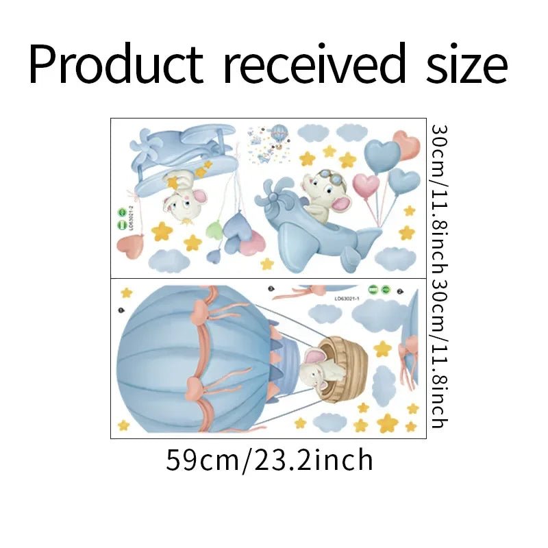 Wandtattoo Kinderzimmer Mädchen - 30x59cm-2Stück